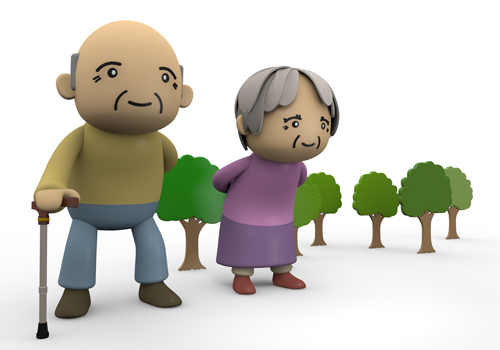Illustration Material Of Living Relationship Of The Elderly And People