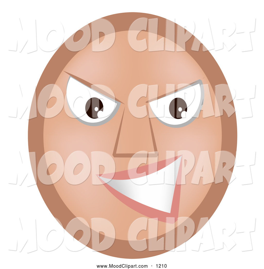Larger Preview  Mood Clip Art Of A Angry Meany Emoticon Face Grinning    