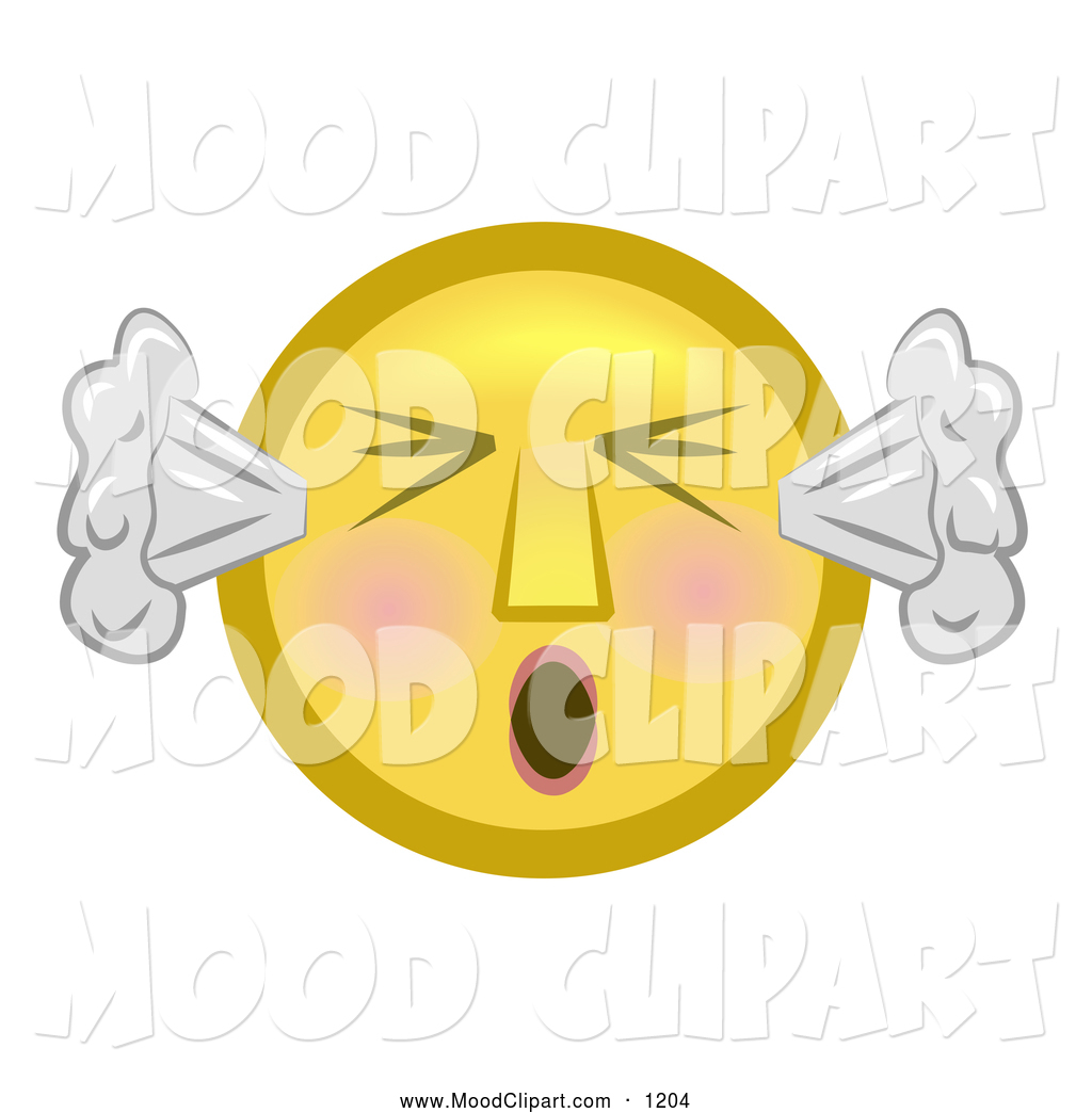 Larger Preview  Mood Clip Art Of A Mad Furious Yellow Smiley Face With    