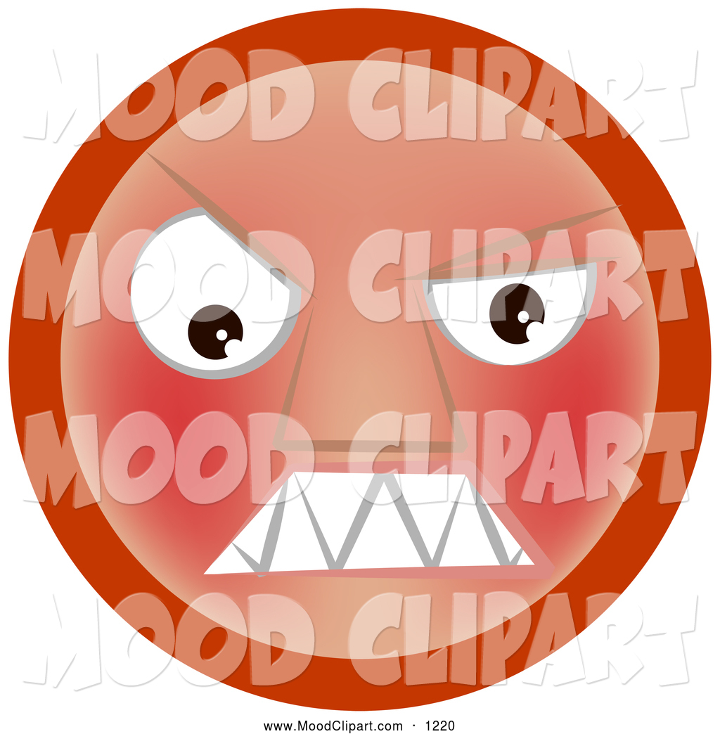Larger Preview  Mood Clip Art Of A Mad Or Furious Red Emoticon Face