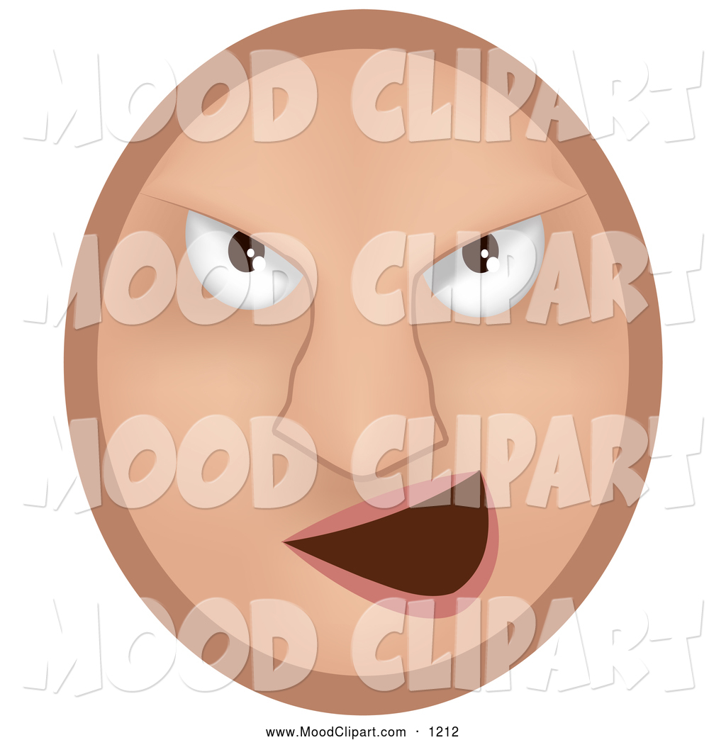 Larger Preview  Mood Clip Art Of A Mad Or Mean Emoticon Face Bully    