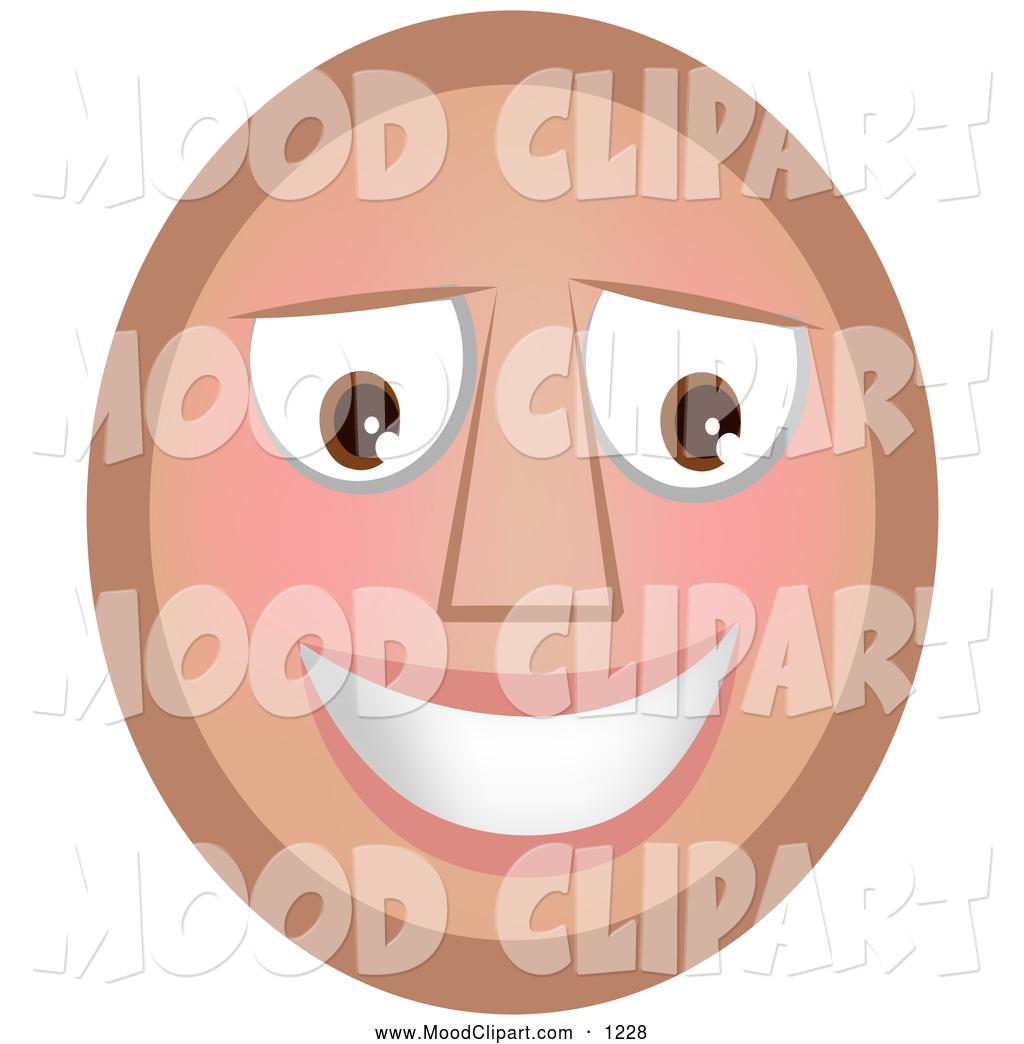 Larger Preview  Mood Clip Art Of A Slightly Flushed Blushing Emoticon    