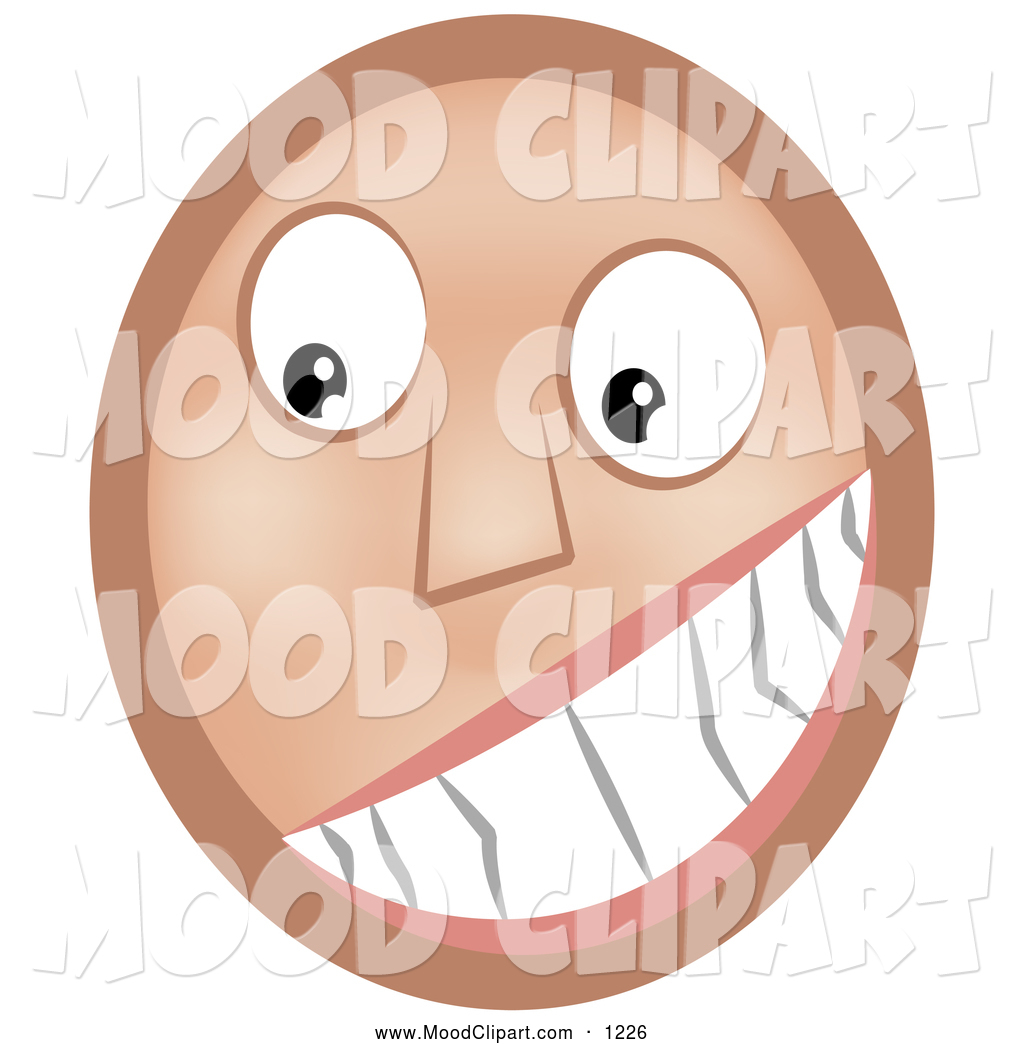 Larger Preview  Mood Clip Art Of A Smiling Flirty Emoticon Face