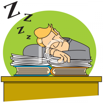 Man Sleeping On A Stack Of Books