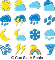     Of Weather Dashed Icons Isolated On White Background Clipart Vector