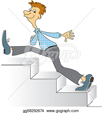Person Walking Up Stairs Clipart Smiling Man Going Upstairs
