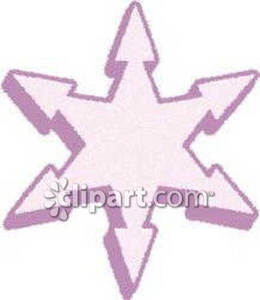 Pointed Light Purple Snowflake   Royalty Free Clipart Picture