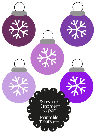 Purple Snowflake Ornament Clipart From Printabletreats Com