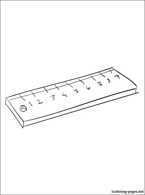 Ruler Image Coloring Page For School