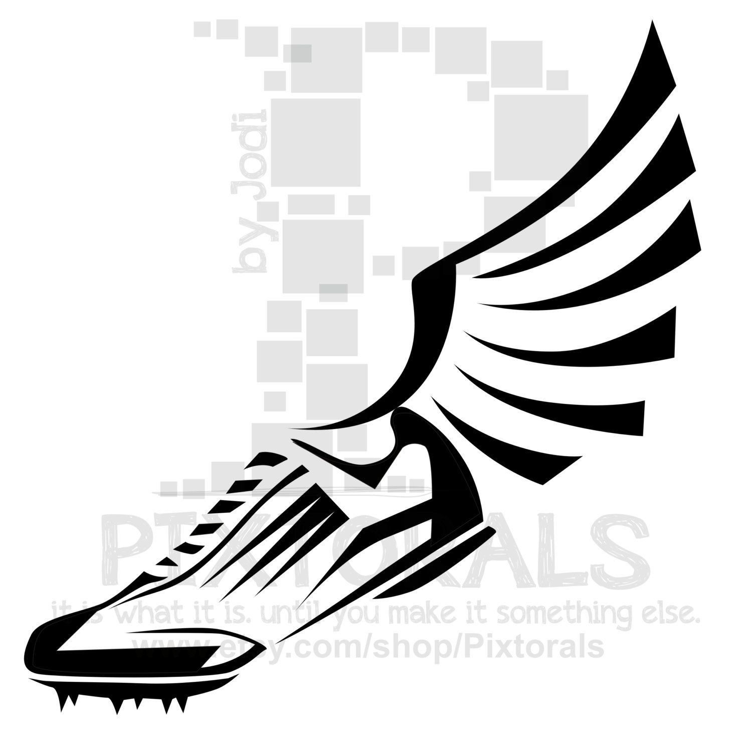 Track Winged Shoe Clipart Eps File Vector And Jpeg By Pixtorals