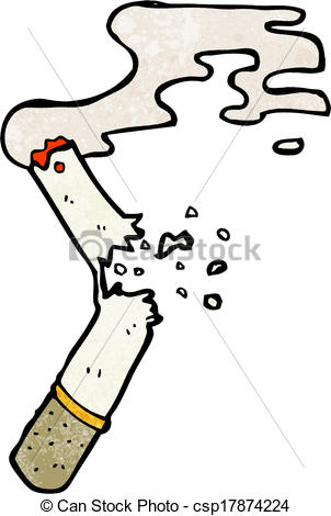 Vector   Cartoon Broken Cigarette   Stock Illustration Royalty Free