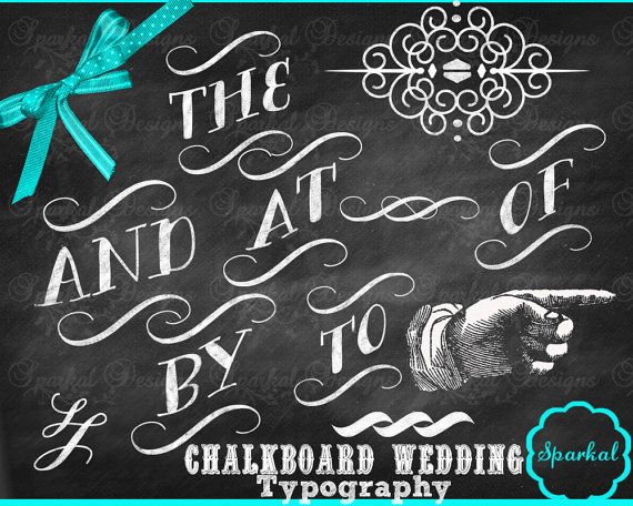 Wedding Typography Chalkboard By Sparkaldigitaldesign  6 00 Rustic