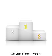 White Olympic Pedestal With Numbers Vectors Illustration