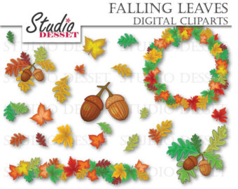 Acorn Border Clipart Fall Autumn Cliparts Leaves