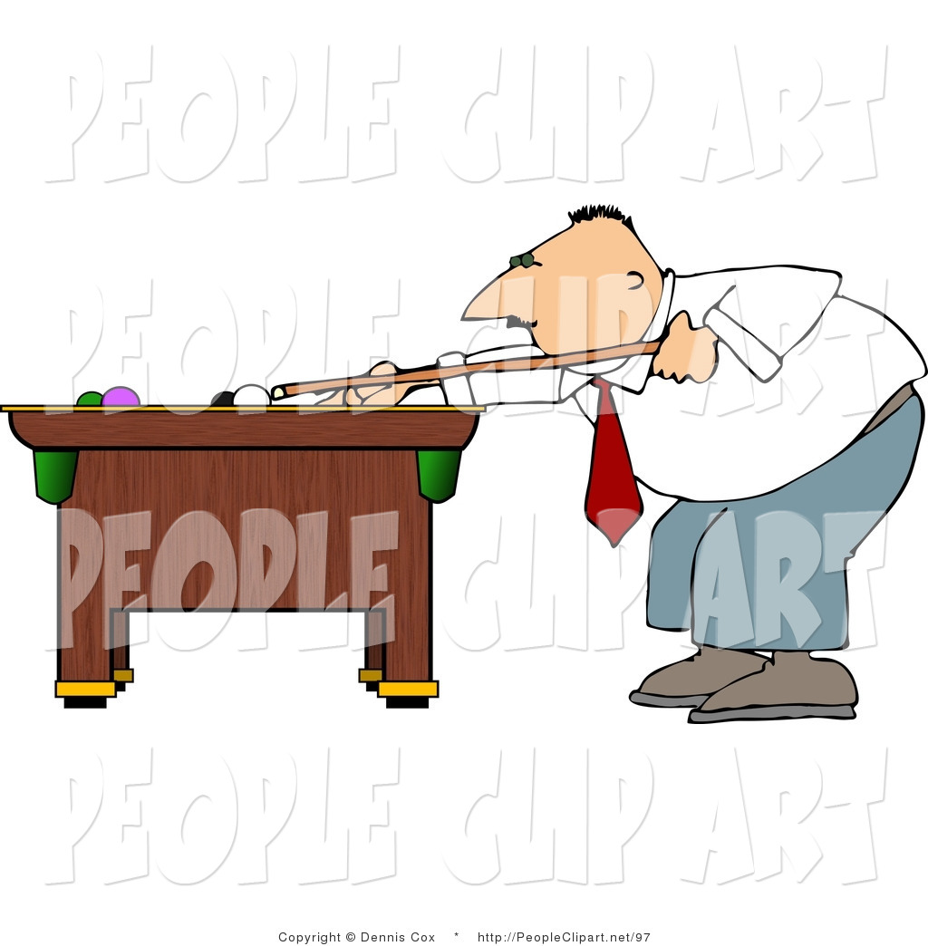 Art Of A Businessman Playing A Game Of Pool On Friday After Work
