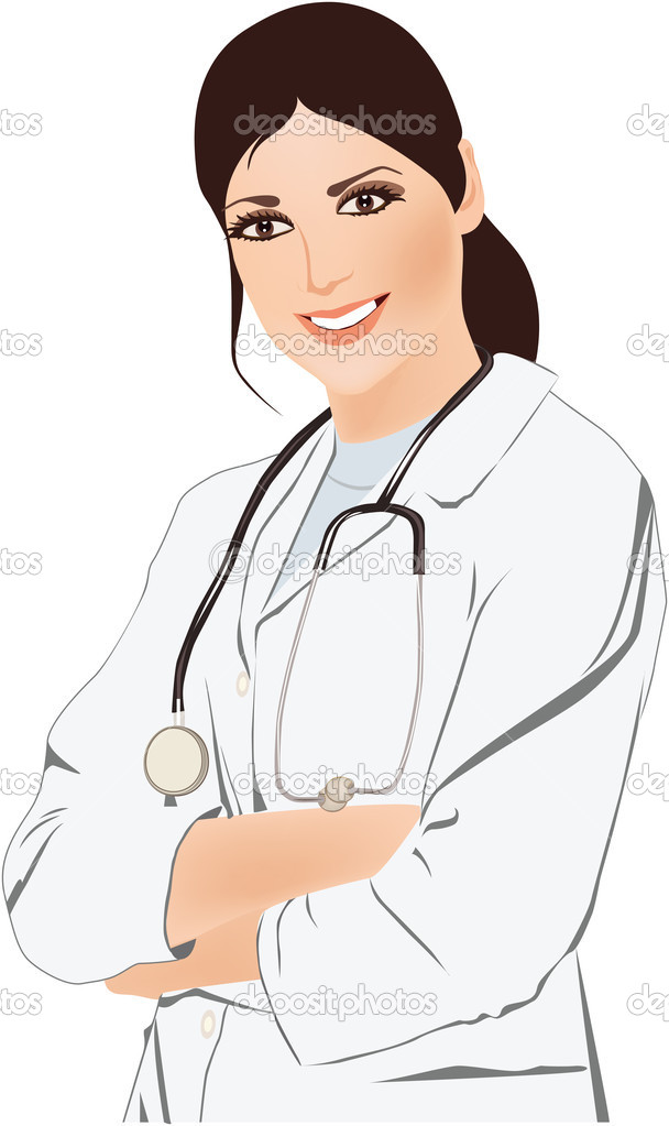 Beautiful Young Doctor With Stethoscope Vector Illustration   Stock