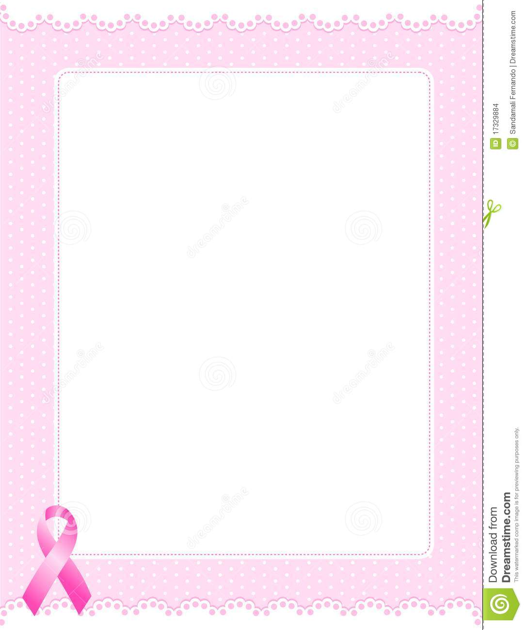 Cancer Awareness Ribbons Background   Border  Cute Pink Ribbons Frame