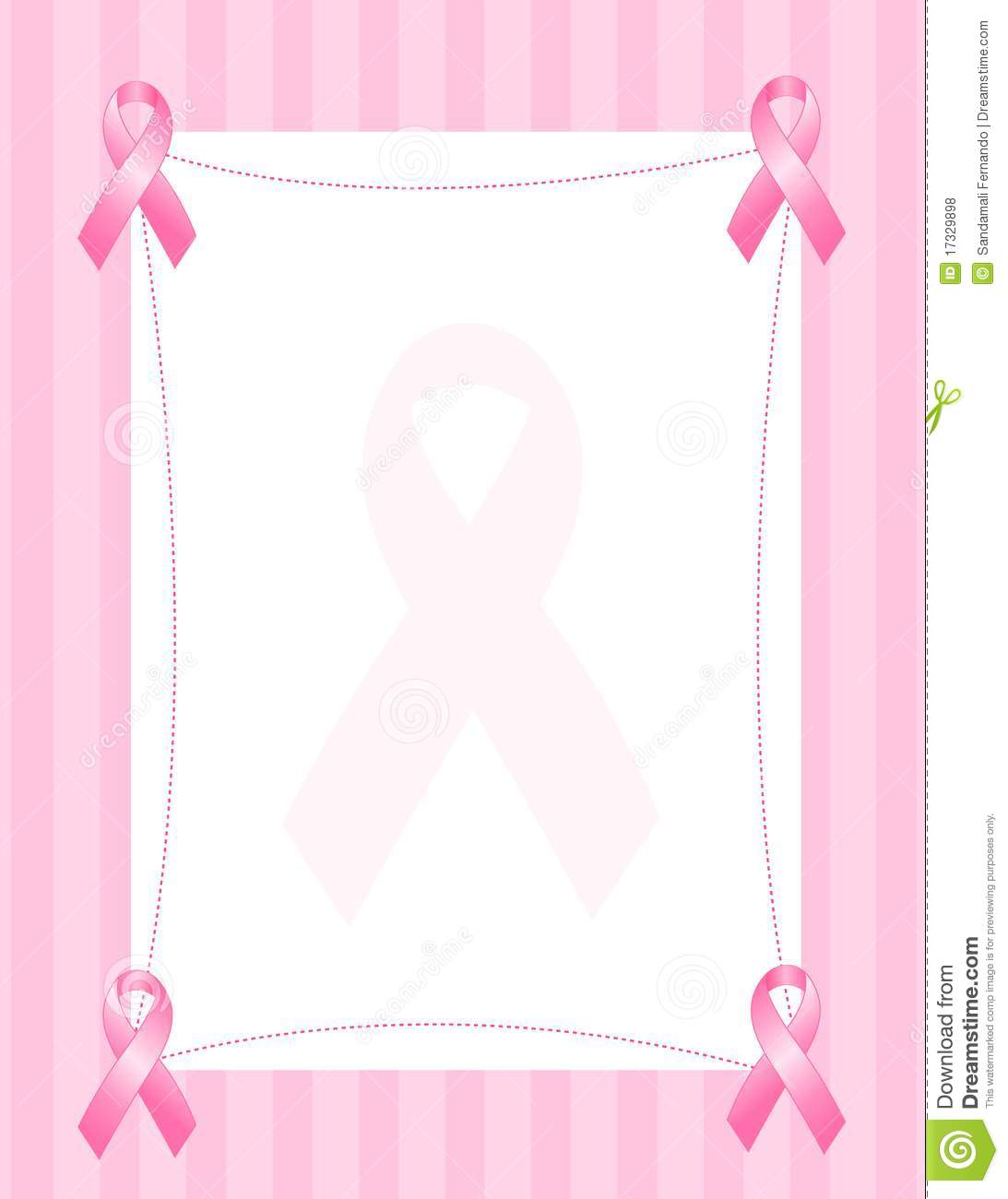     Cancer Awareness Ribbons Background   Border  Cute Pink Ribbons Frame
