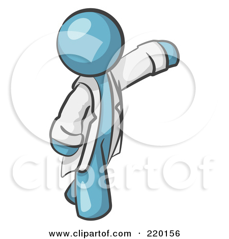Clipart Illustration Of A Denim Blue Scientist Veterinarian Or Doctor