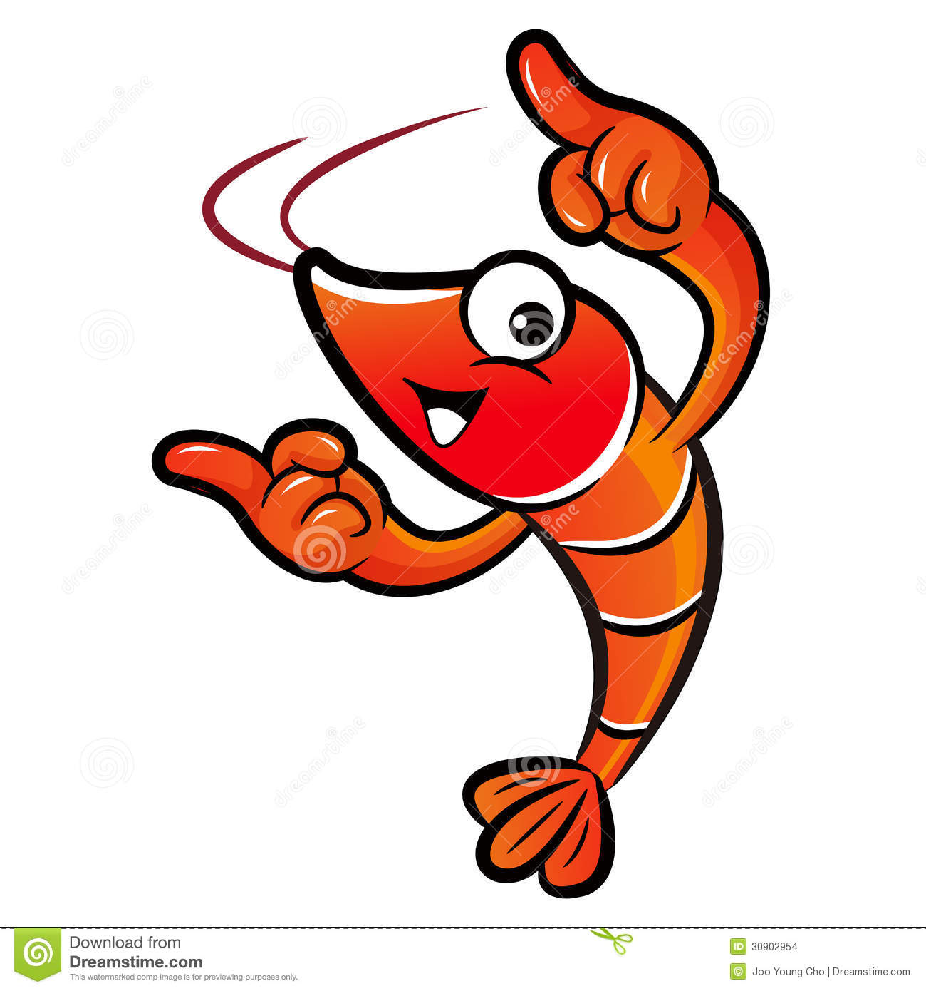 Cooked Shrimp Clipart Shrimp Mascot Direction Pointing Both Hands    