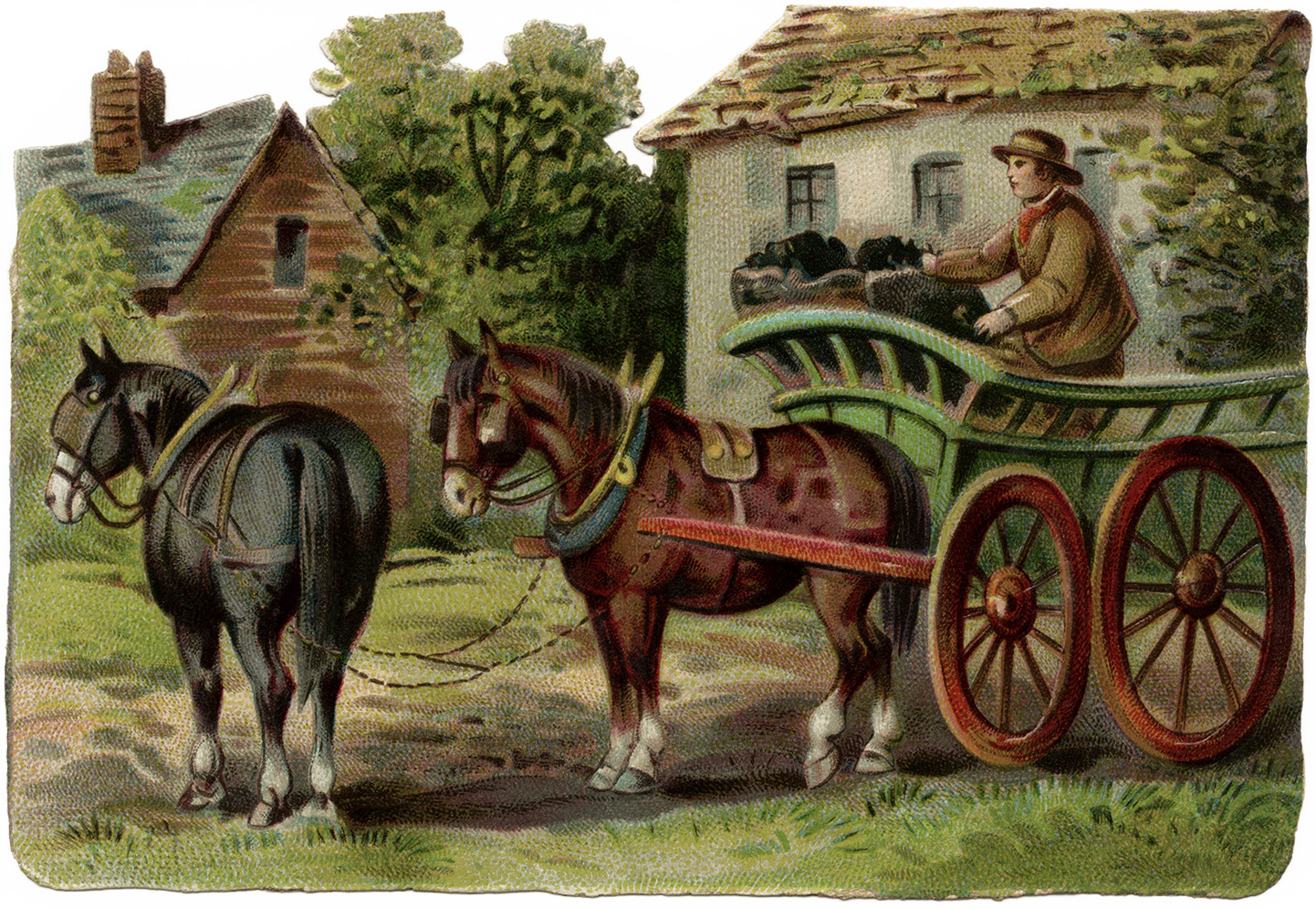 Displaying 16  Images For   Horse Pulling Wagon Clipart   