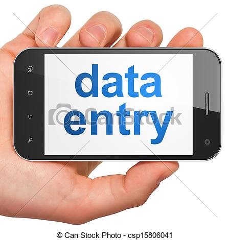 Drawing Of Data Concept  Data Entry On Smartphone   Data Concept  Hand