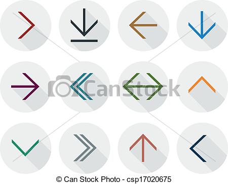 Illustration Of Flat Arrow Icons   Vector Illustration Of Plain
