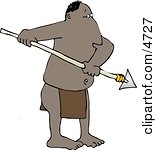 Native American Man Holding A Sharp Pointed Spear Clipart By Dennis