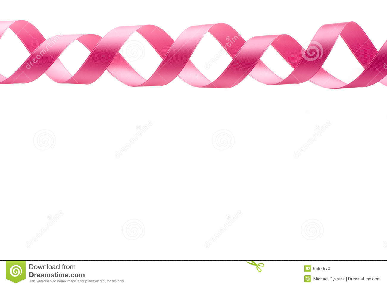 Pink Ribbon Border Isolated On White Background 