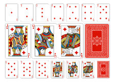 Poker Size Diamond Playing Cards Plus Reverse Stock Photos