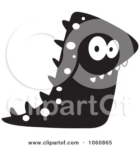 Royalty Free  Rf  Black And White Monster Clipart Illustrations