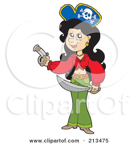 Royalty Free  Rf  Clipart Illustration Of A Pirate Lady Holding A