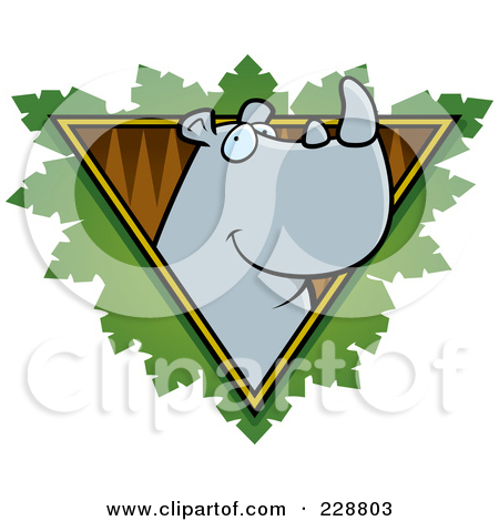 Royalty Free  Rf  Clipart Illustration Of A Rhino Face Over A Safari