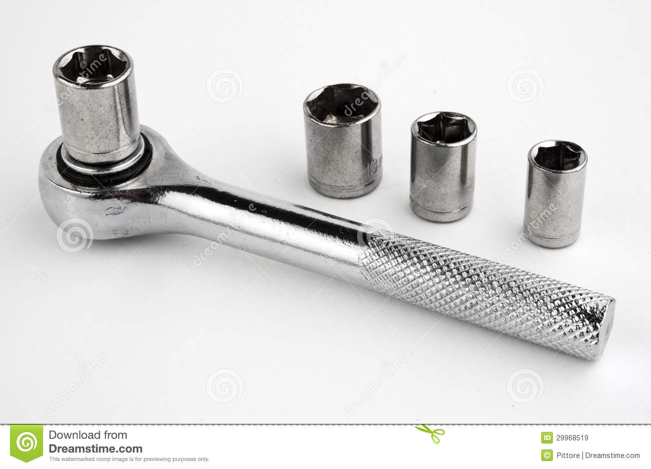Socket Wrench And Sockets  N A White Background 