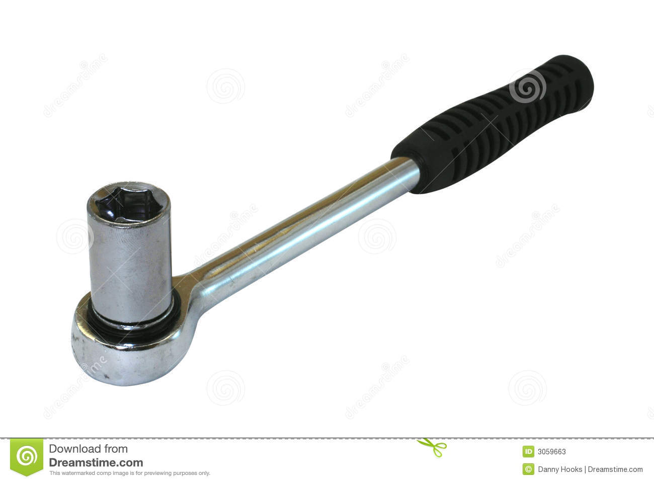 Socket Wrench Isolated On White Background With Clipping Path