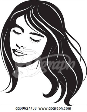 Vector Clipart   Beauty Face Girl Portrait  Vector Illustration