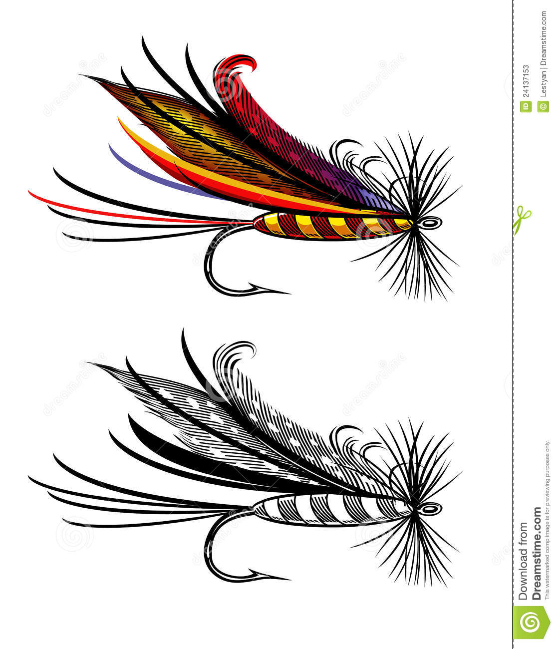 Vector Illustration Of Fishing Fly Stock Photos   Image  24137153
