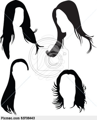 Vector Image Of Women Hair Silhouette Vector   Vector Graphics And    