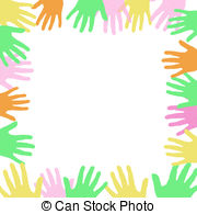 Volunteer Sign   Colorful Hands Frame Around A Blank Center