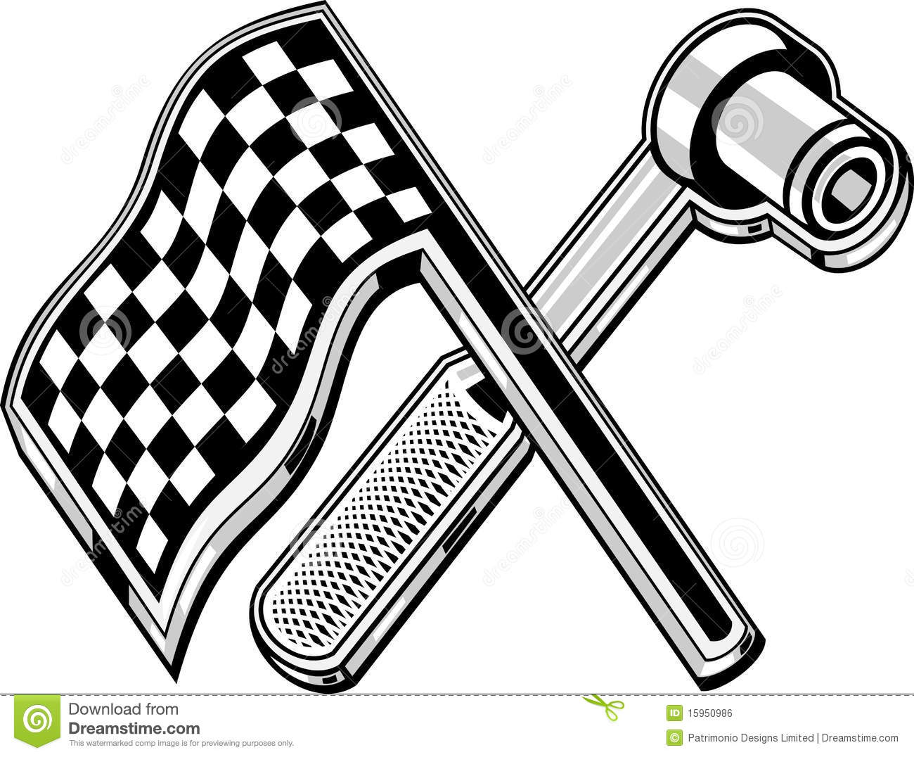 Wrench Clipart Checkered Flag Socket Wrench 15950986 Jpg