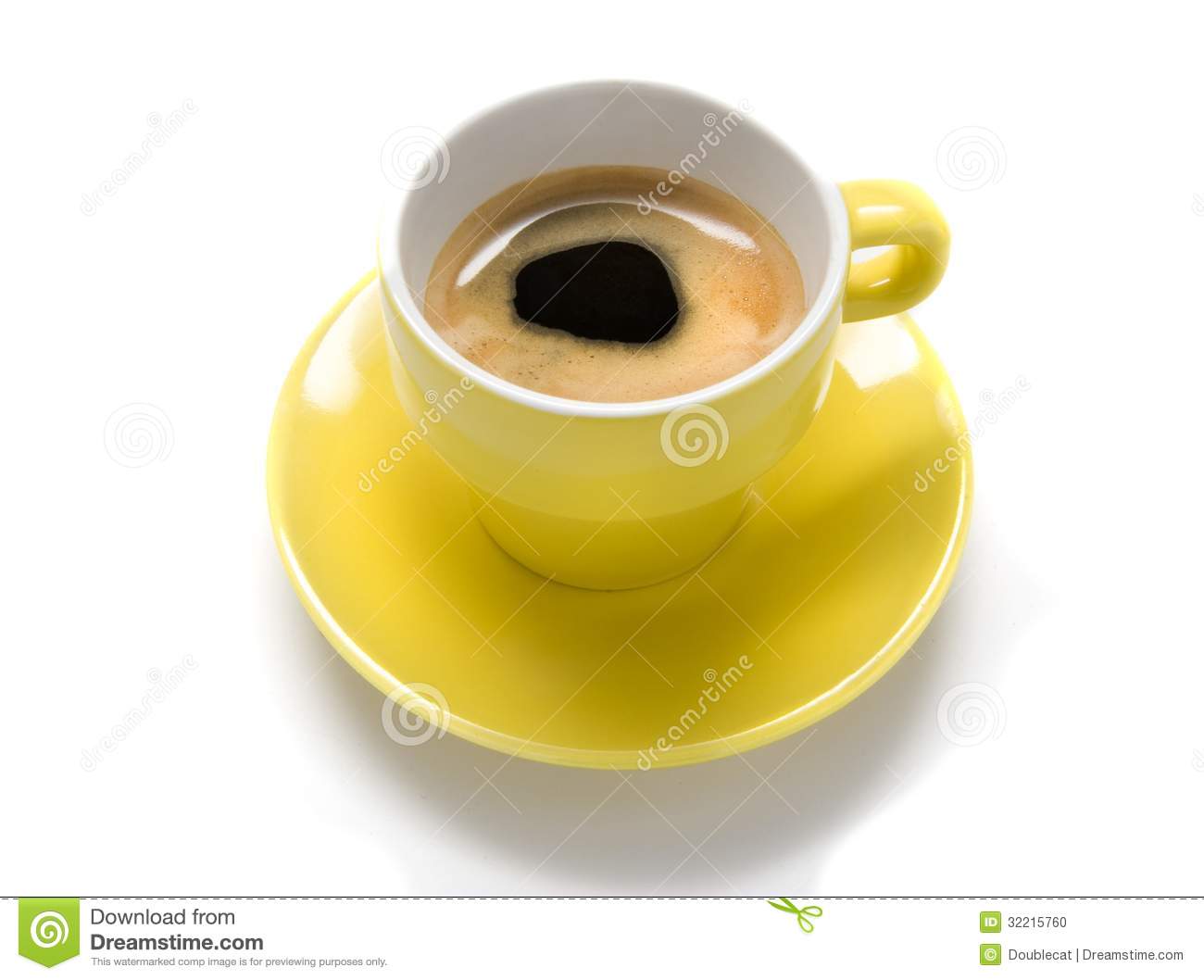 Yellow Cup Of Coffee Stock Photo   Image  32215760
