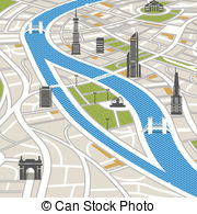 Abstract City Map With Buildings   Abstract City Map