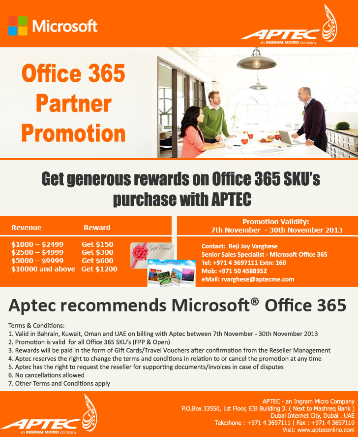 Aptec Microsoft Office 365 Partner Promotion