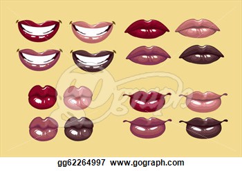 Art   Glamorous Glossy Shining Female Lips  Clipart Drawing Gg62264997
