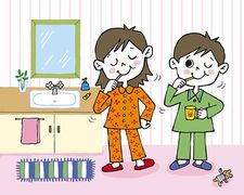 Children Brushing Teeth Painting Illustration Illustrative