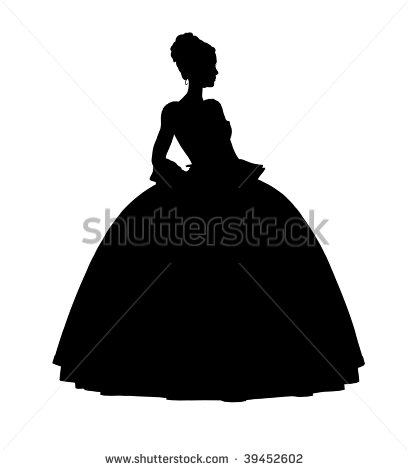 Cinderella Illustration Silhouette On A White Background   39452602