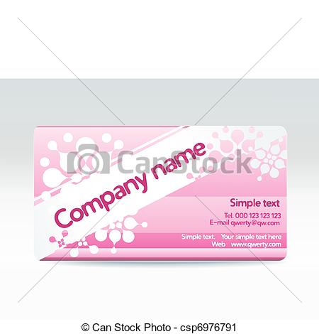 Clip Art Of Ladies Pink Visit Card   Color Drawing Basics For Making
