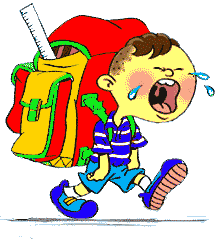 Clipart Of Cartoon Kids In Misery Because Summer Vacation Is Over And