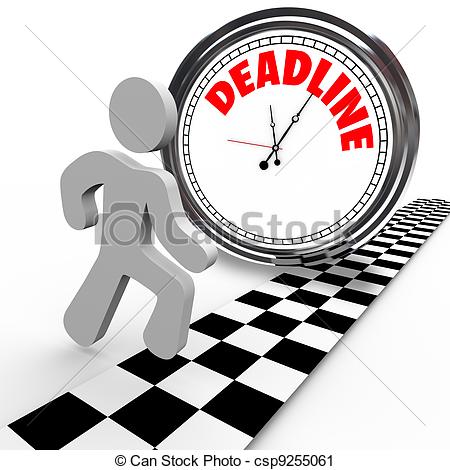 Clipart Of Racing Against Deadline Clock Time Countdown   A Running    