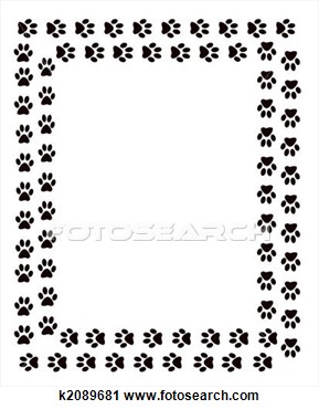 Clipart   Paw Print Frame  Fotosearch   Search Clipart Illustration